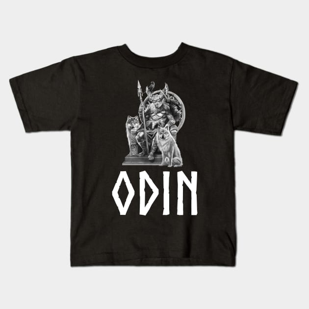 Viking Norse Mythology Scandinavian & Norwegian God Odin Kids T-Shirt by Styr Designs